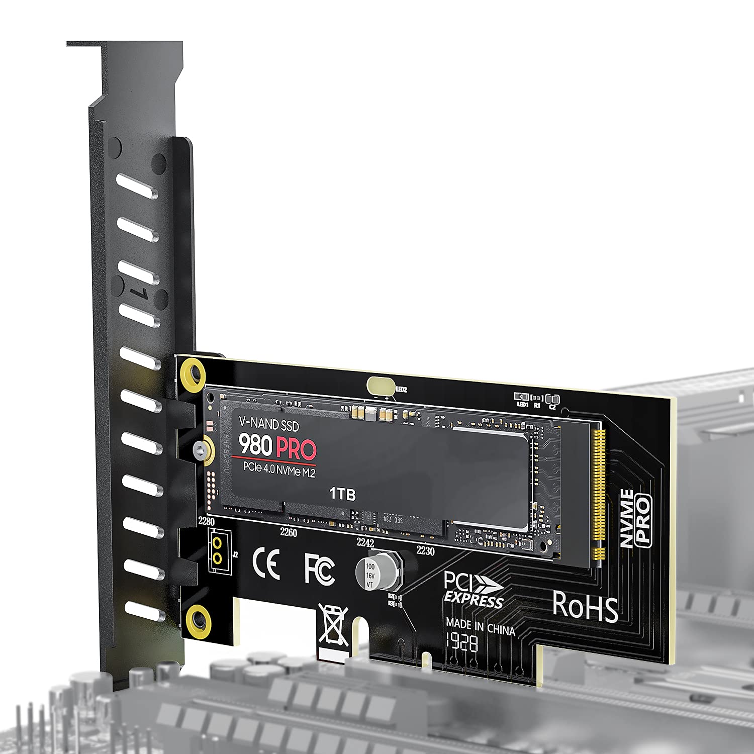 AMPCOM M.2 NVME SSD to PCIe 4.0 + Heatsink