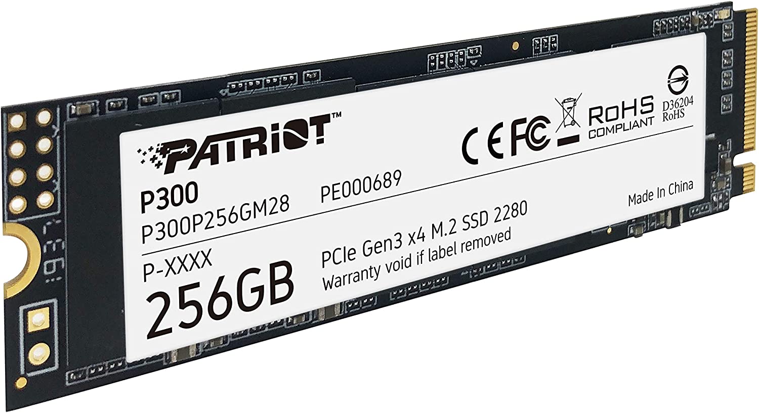 Patriot P300 M.2 PCIe Gen 3 x4 256GB Low-Power Consumption SSD