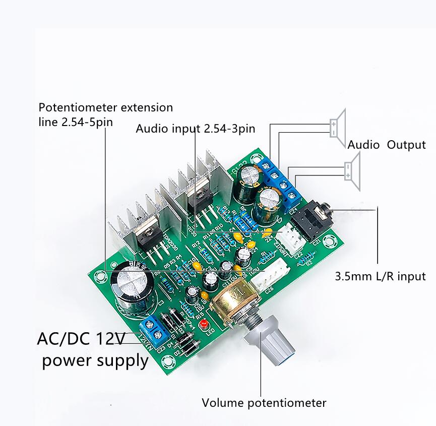 TDA2030 Dual Channel Power Amplifier Board 15W+15W